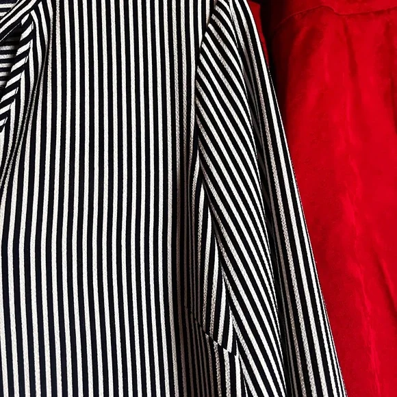 Adrianna Papell navy blue white bow tie blouse - Picture 5 of 8